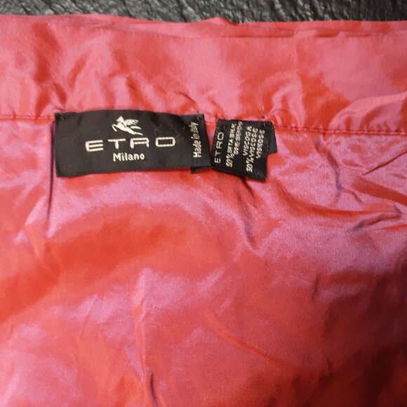 Vintage Etro Milano Silk Viscose Paisley Scarf Stole 1990s Italy Multifunctional - Picture 4 of 6